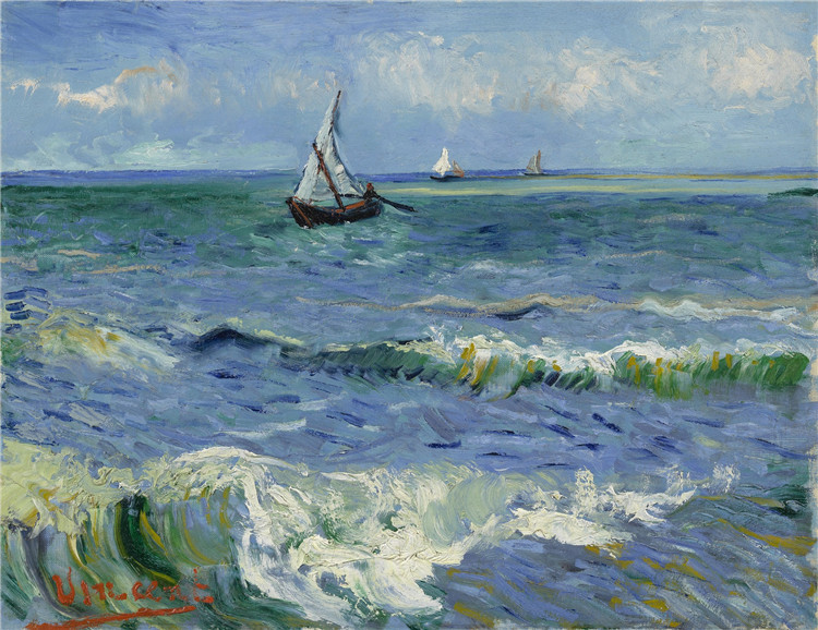 Seascape At Saintes-Maries Van Gogh Oil Painting